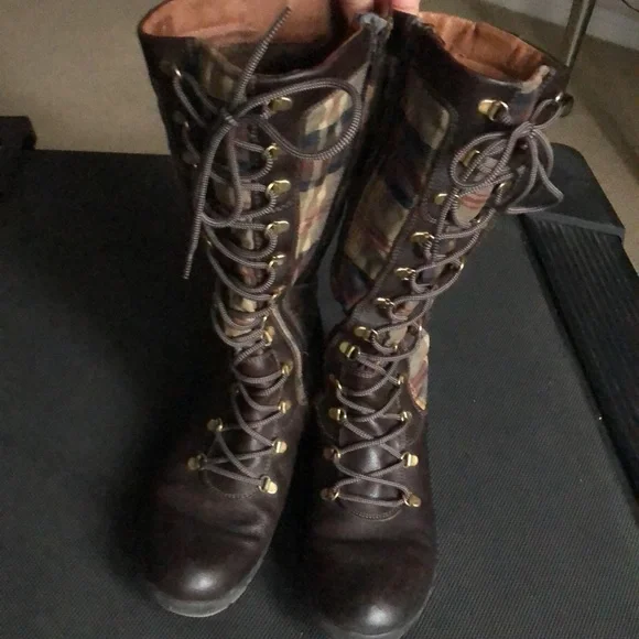 PAJAR (EUR 39) leather plaid boots - Picture 1 of 15